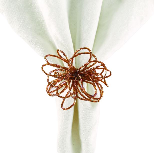 Copper Flower Napkin Ring