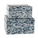 Mother of Pearl Box Blue 8in
