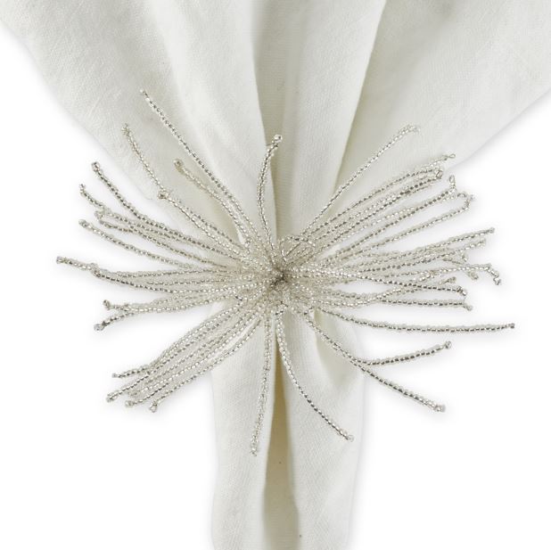 Beaded Silver Tassel Napkin Ring