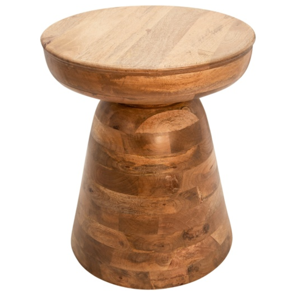 Hammered Wood Side Table