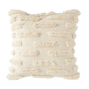 Natural Woven Pillow w Fringe Detail 20in