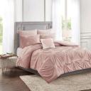 Malia Queen 6-Piece Embroidered Reversible Comforter Set Blush