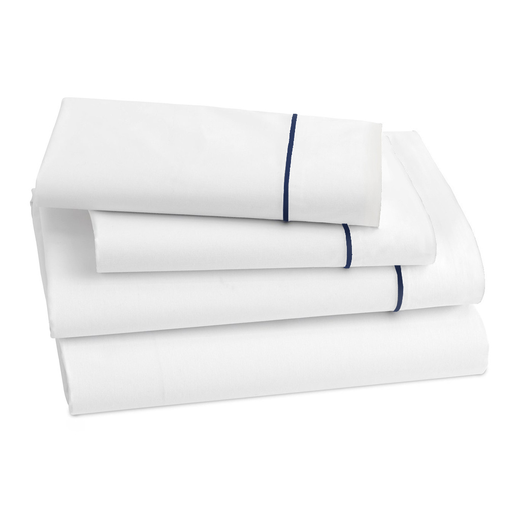 Lagos Flat Sheet Navy Queen