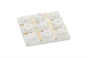 Marble Tic Tac Toe White Gold 6in