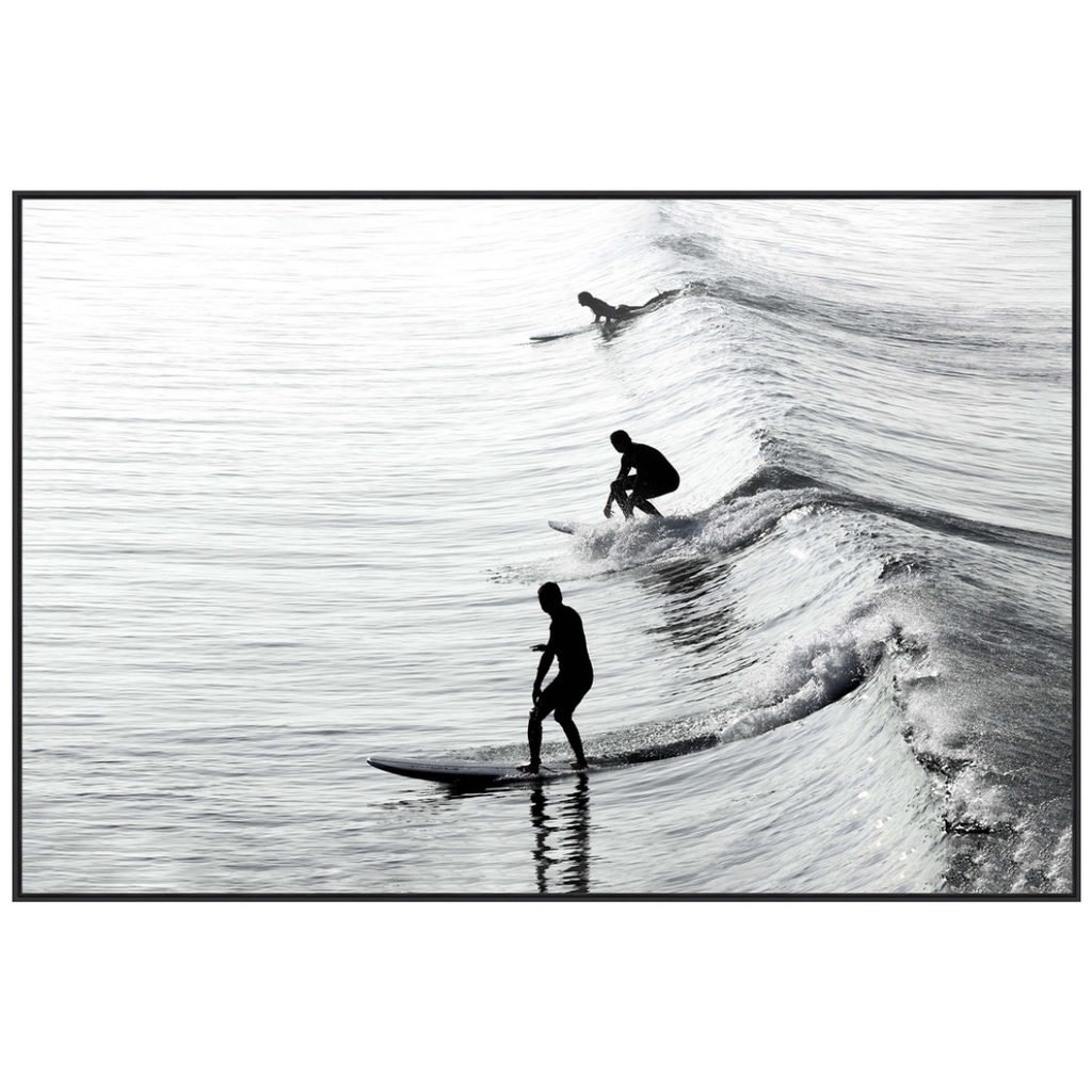 Surfers I Framed Print on Tempered Glass 48x32in
