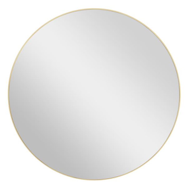 Minimalist Gold Round Mirror 30in