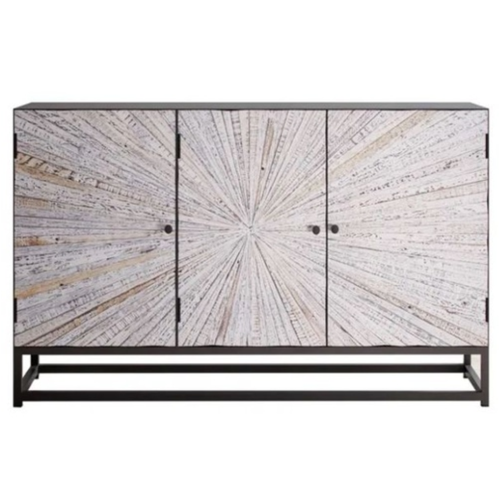 Astral Plains Grey Wash 3 Door Accent Cabinet