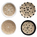 Hand-Woven Coasters with Stitching Set of 4