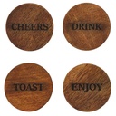 Wine Cooler and Coaster Set of 4