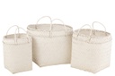 Square Rattan Basket White 18in