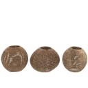 Coconut Line Vase Brown 4in