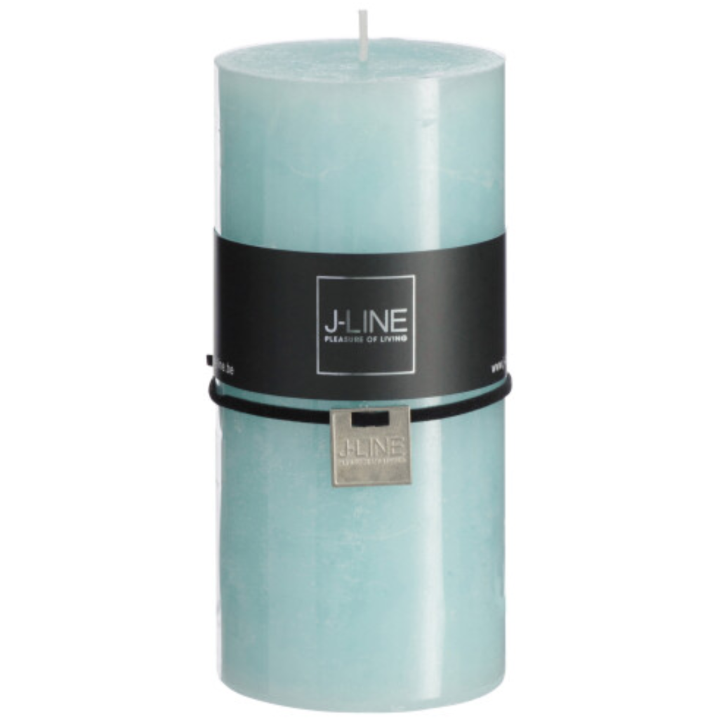 Aqua Pillar Candle 6in