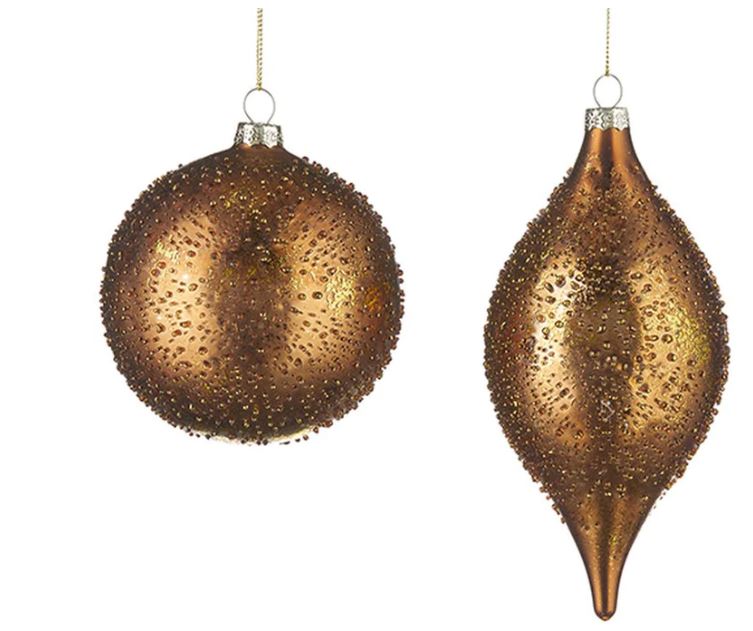 Copper with Gold Leaf Texture Ornament 4in