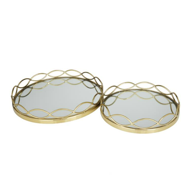 Gold Mirror Tray 18in
