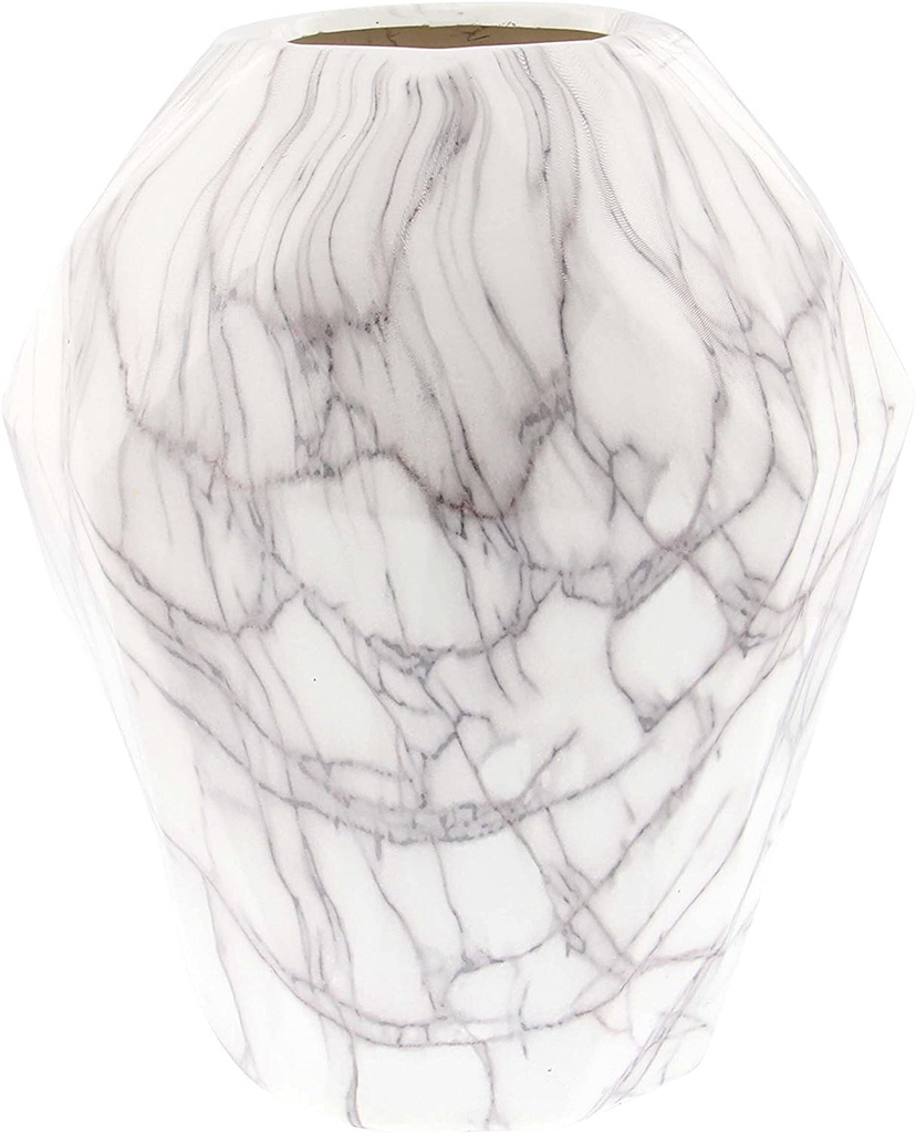 Faux Marble Ceramic Vase 12in