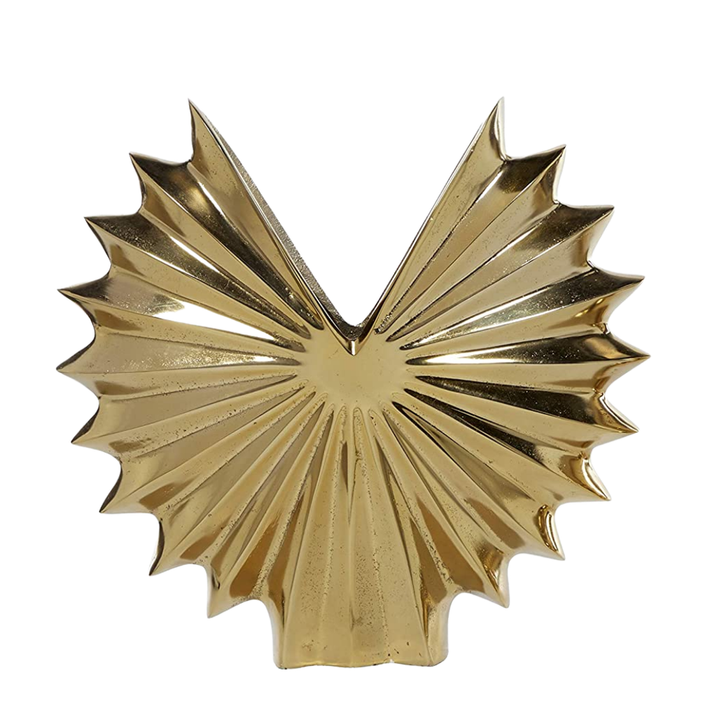Gold  Aluminum Fan Vase 15in