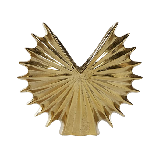 [165909-TT] Gold  Aluminum Fan Vase 11in