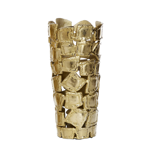 [165863-TT] Gold Decorative  Vase 17in