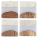 Skyline Ice Marble and Wood Coaster Set 4pc 