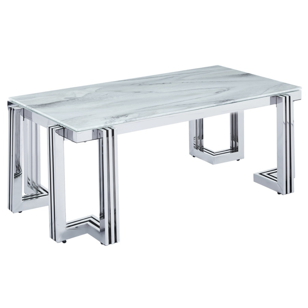 Marble & Glass Top Cocktail Table