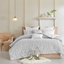 Brooklyn Cotton Jacquard Comforter Queen Set Grey