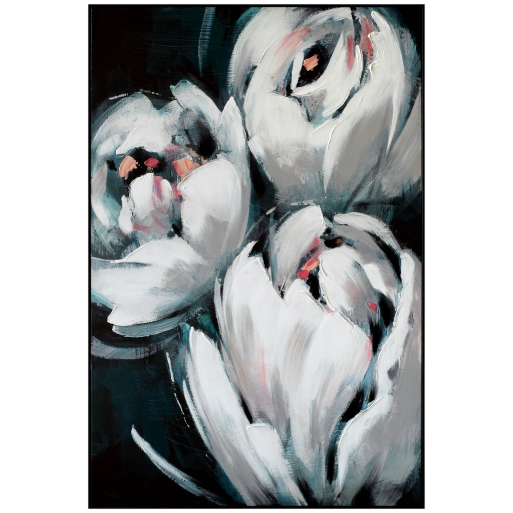 Midnight Blooms Framed Canvas 36Wx54H