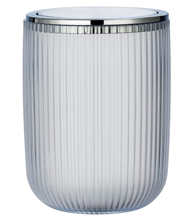 Agropoli White Frosted Swing Cover Bin