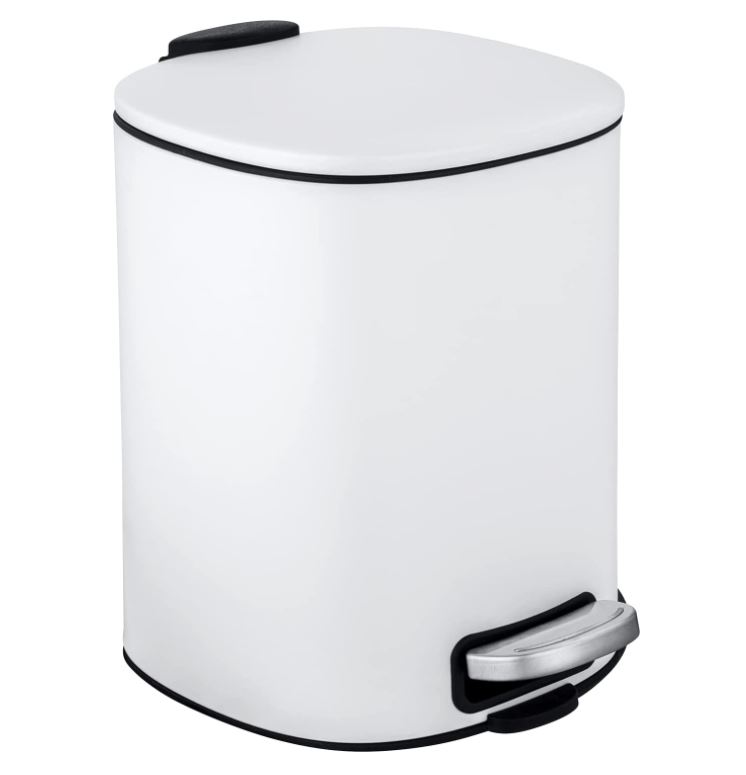 Alassio White Pedal Bin 5L