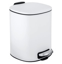 Alassio White Pedal Bin 5L