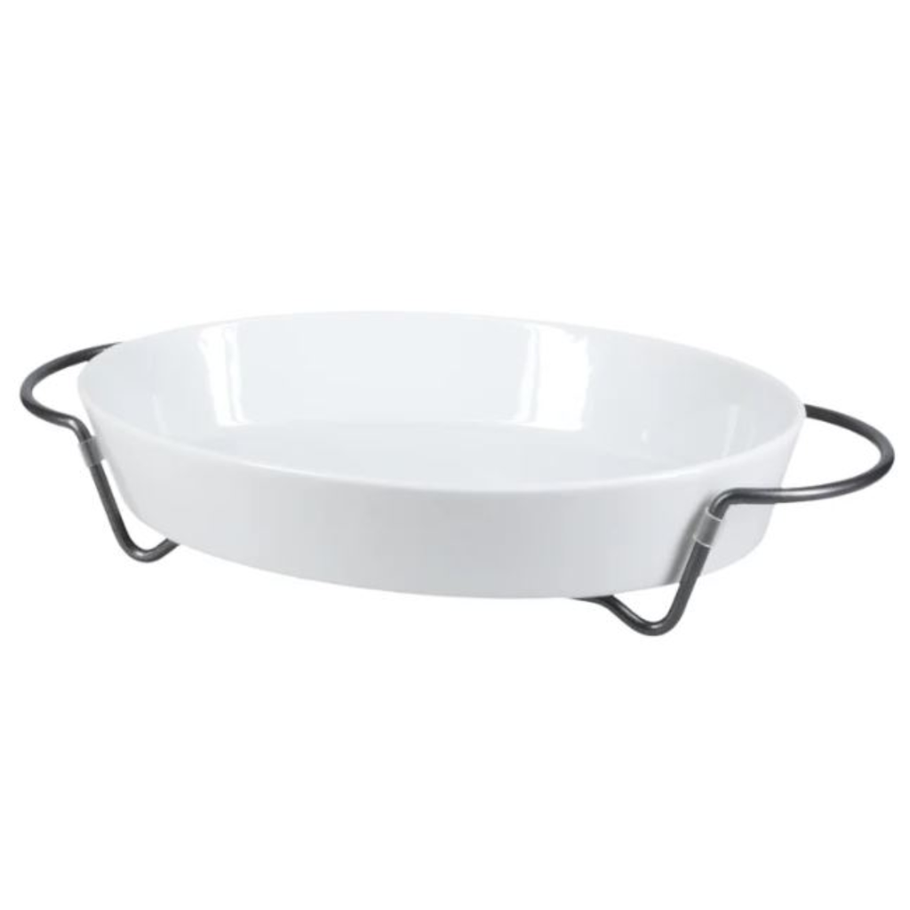 Oslo Serving Oval Baker with Rack 12x8in