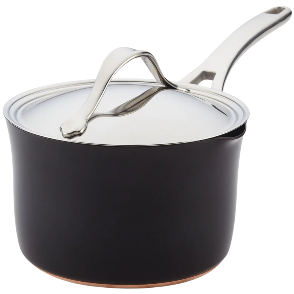 Anolon Nouvelle Luxe Covered Straining Saucepan 3.5QT