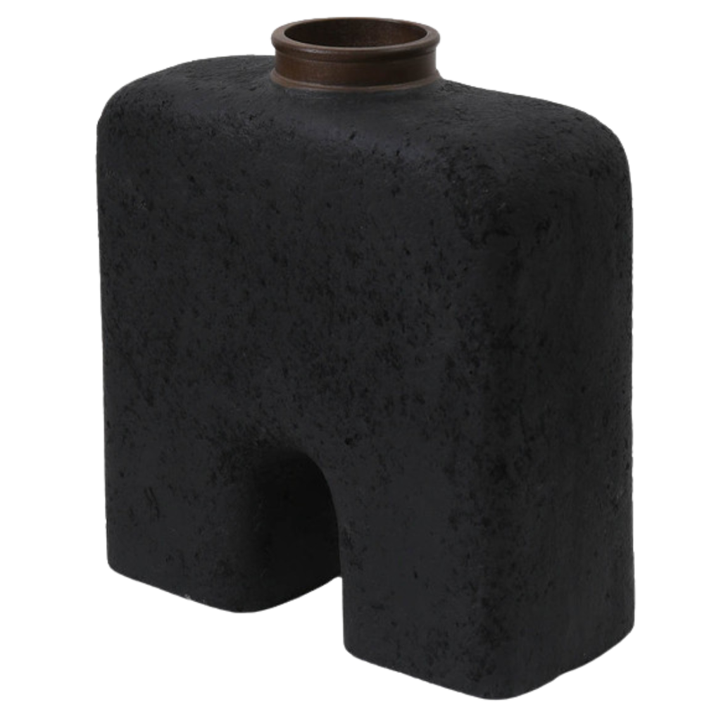 Ecomix Abstract Vase Black 13in