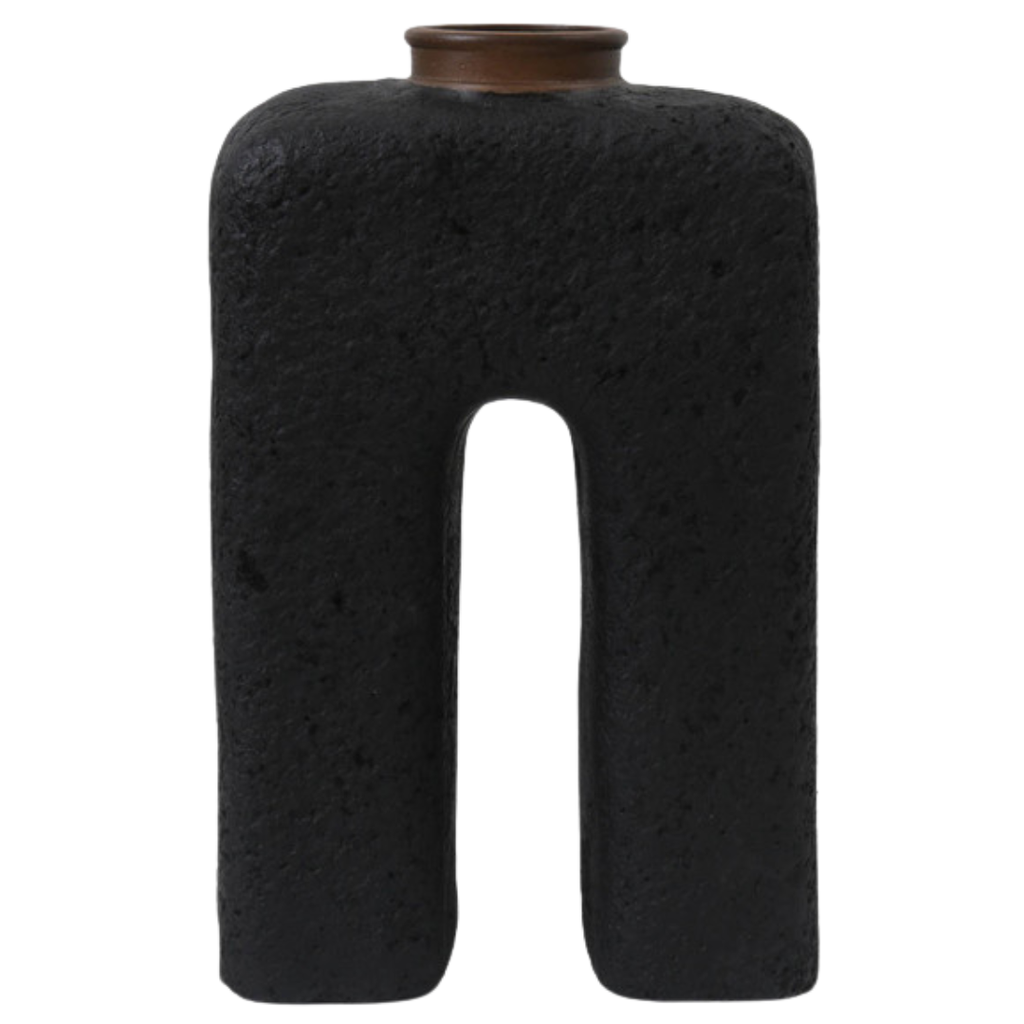 Ecomix Abstract Vase Black 15in