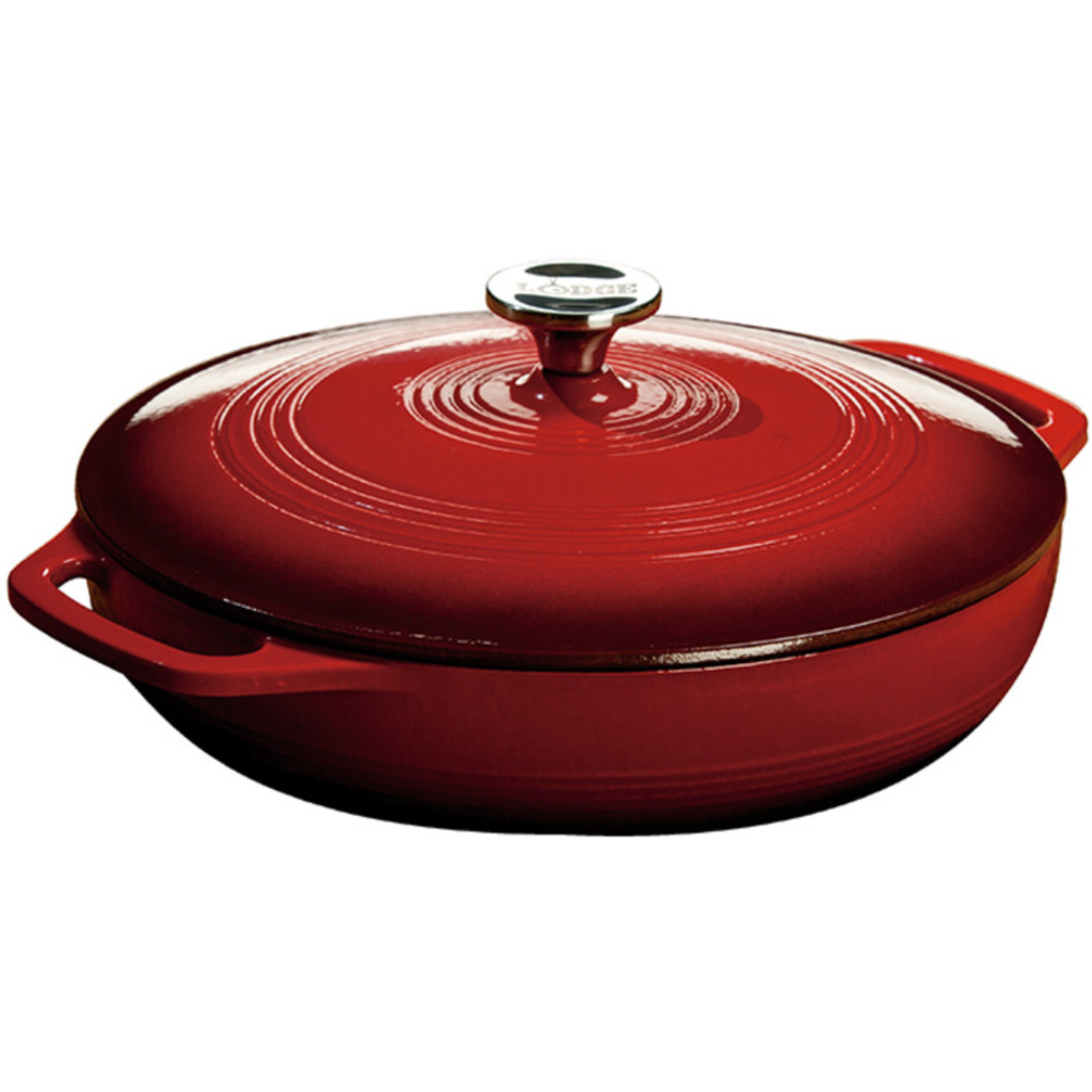 Lodge Enameled Casserole Dish Red 3.6QT