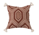 Embroidered Pillow w/ Tassels 18in