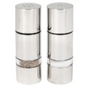 Euro Brushed Steel and Clear Salt & Pepper Shakers