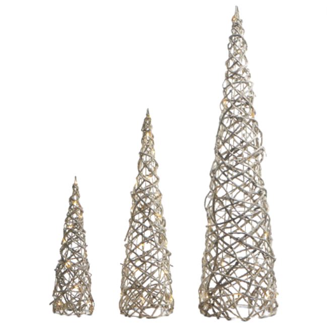Lighted Rattan Cone Tree 24in