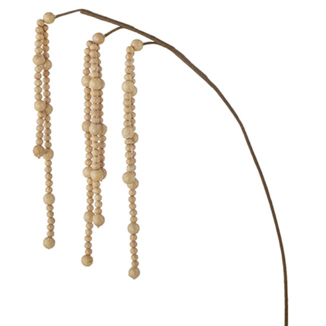 Wood Bead Hanging Spray 25in