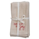 Square Cotton Napkins with Holiday Embroidery 18in Set of 4