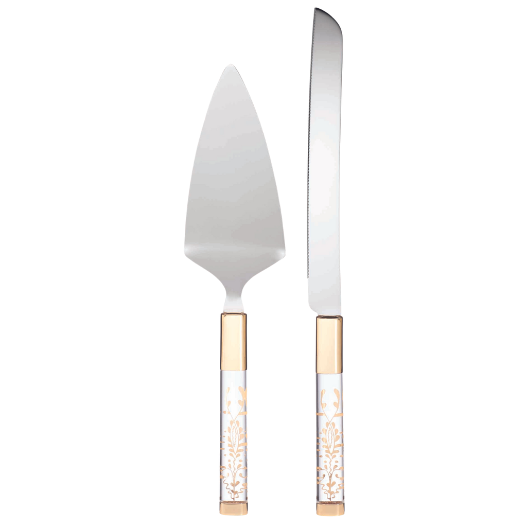 Lenox Opal Innocence Flourish 2 Piece Cake Knife & Server Set