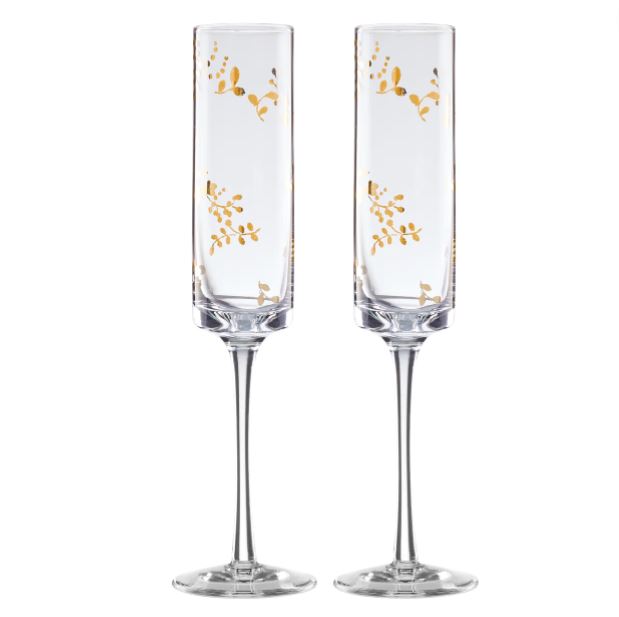 Lenox Opal Innocence Flourish Champagne Toasting Flute Set 2 pc
