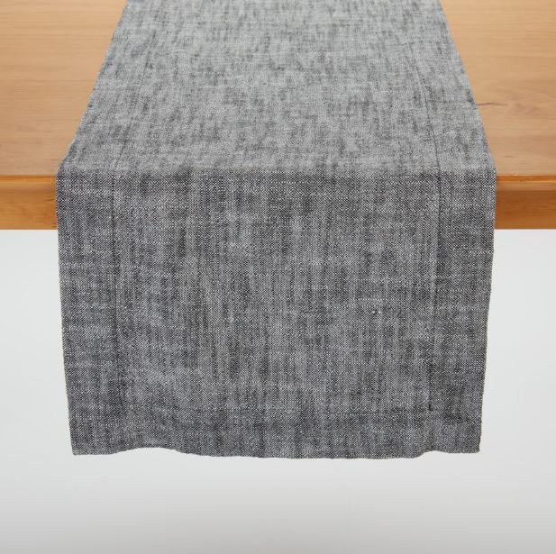 Chambray Black Table Runner 72x14 in