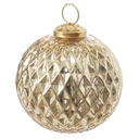 Diamond Etched Globe Ornament 4in
