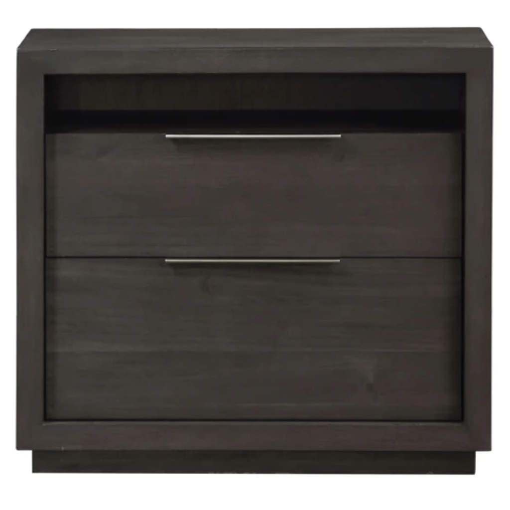 Oxford Two Drawer Nightstand Basalt Grey