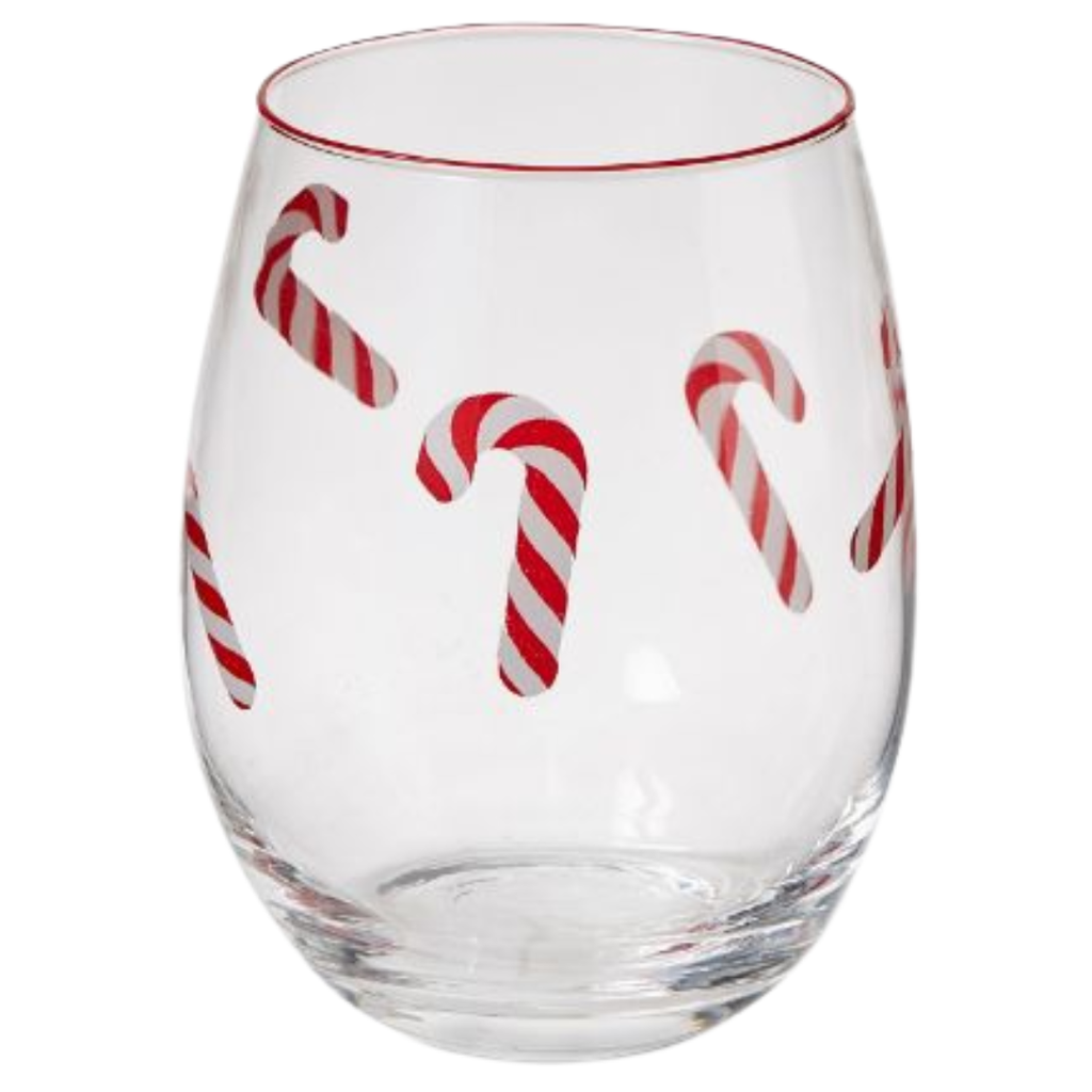 Candy Cane Stemless Wine