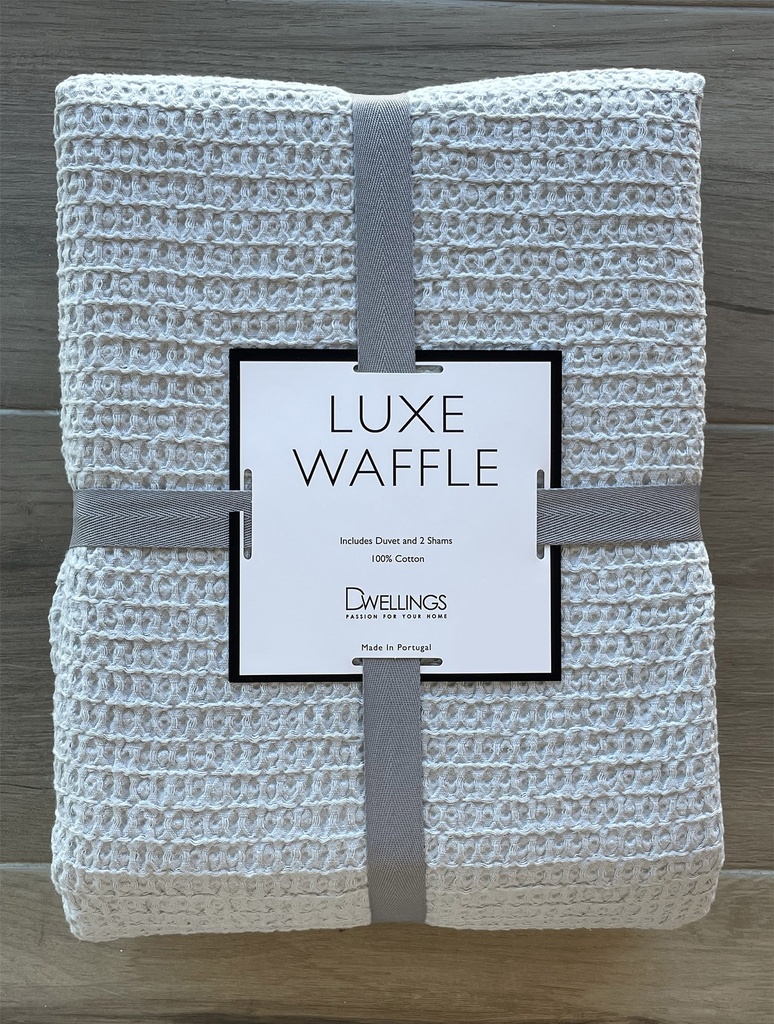Luxe Waffle Queen Coverlet Set Silver