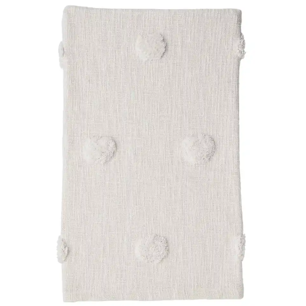 Cream Tufted Dot Throw