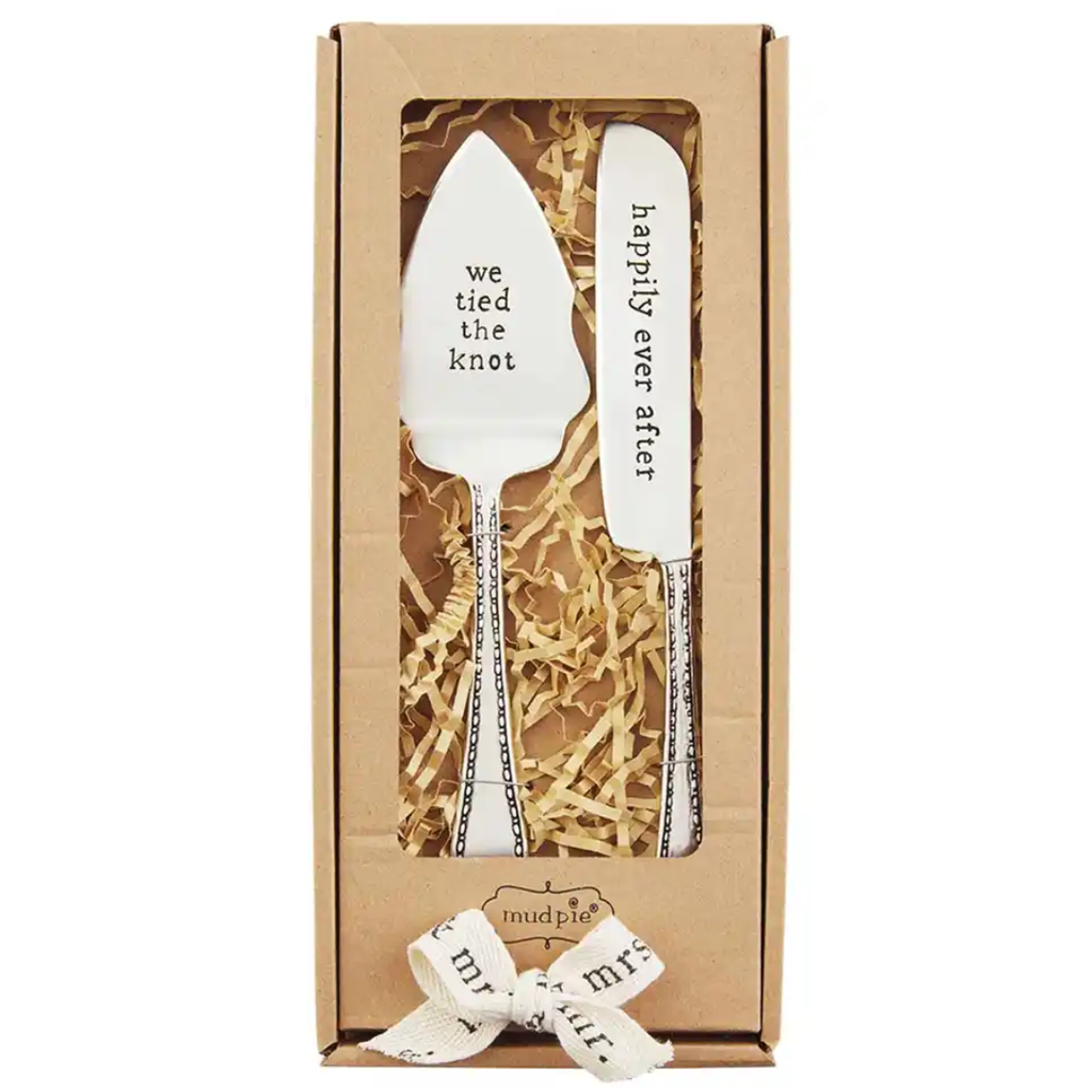 Boxed Wedding Cake Server Set