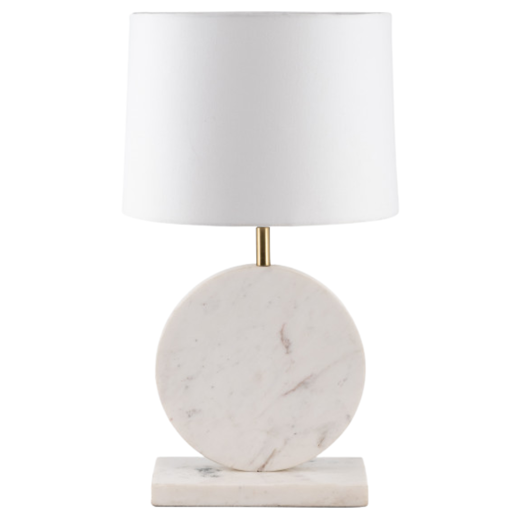 Round Marble Table Lamp 25in