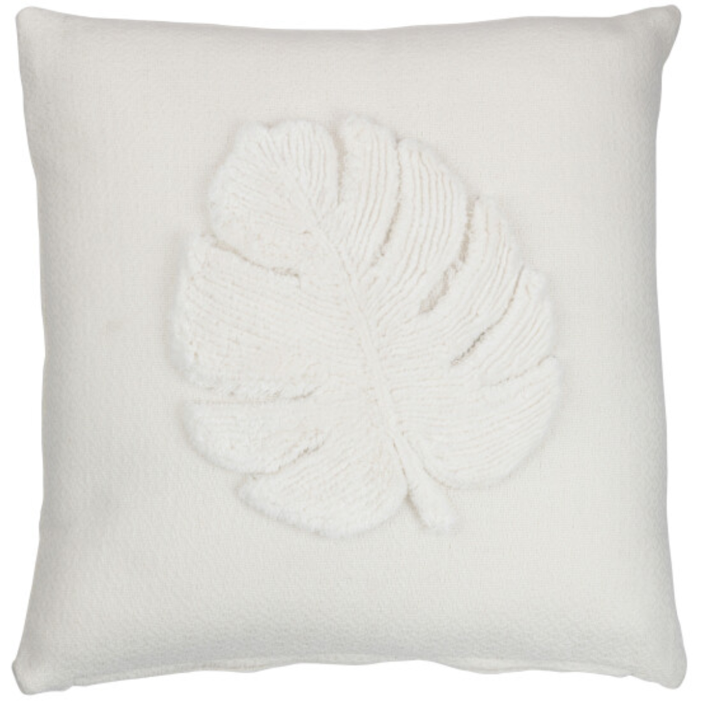 Leaf Applique Pillow 16in